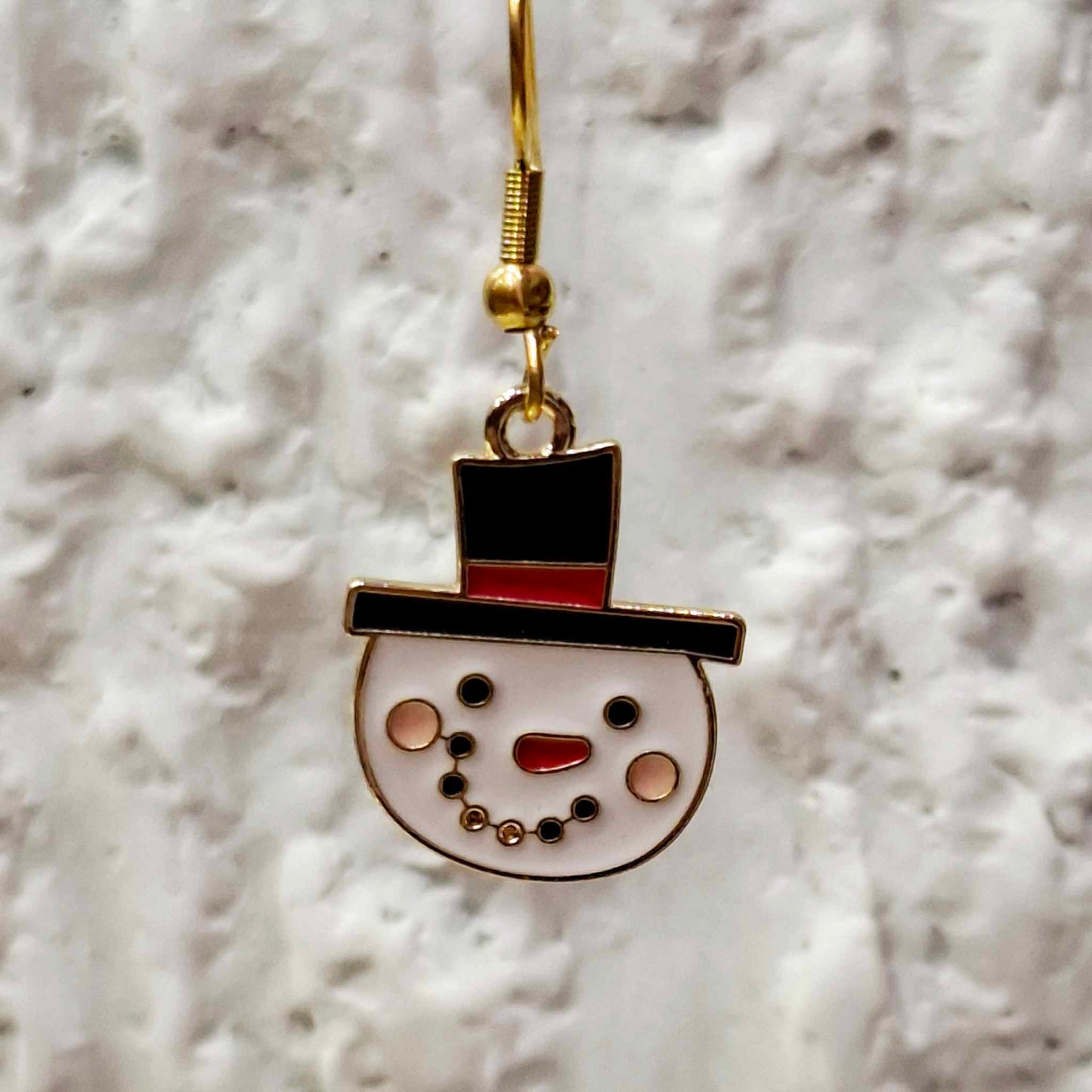 Χριστουγεννιάτικα σκουλαρίκια χιονανθρωπάκι με καπέλο