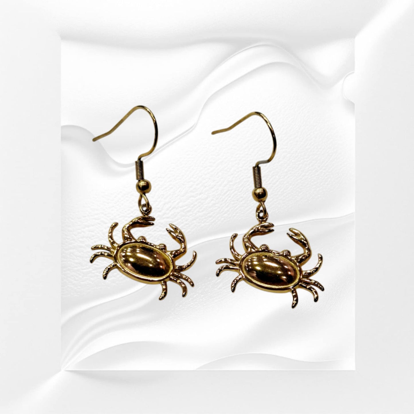 Ατσάλινα χρυσά σκουλαρίκια καβουράκια