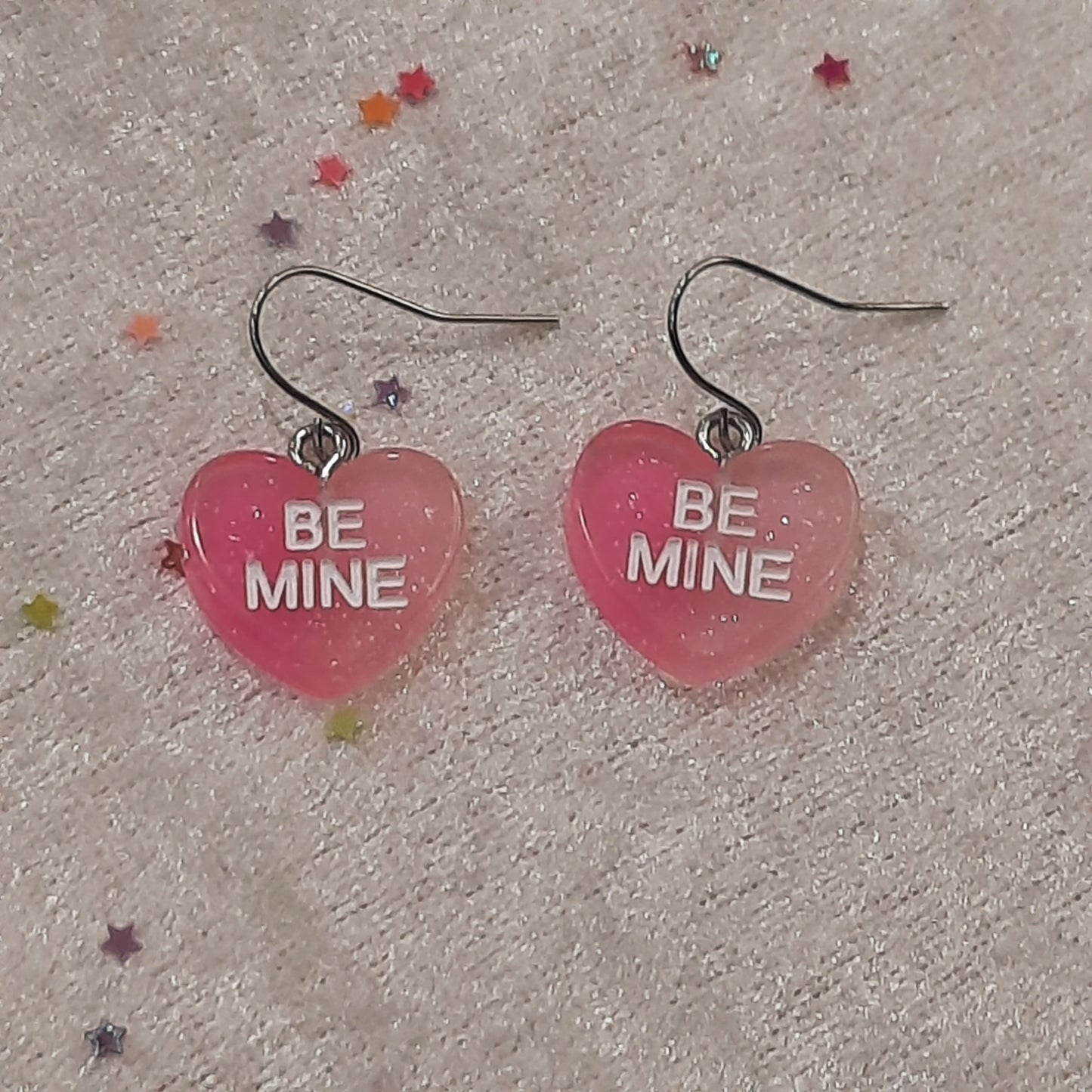 Ροζ σκουλαρικια καρδούλες, Be Mine.