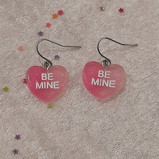 Ροζ σκουλαρικια καρδούλες, Be Mine.