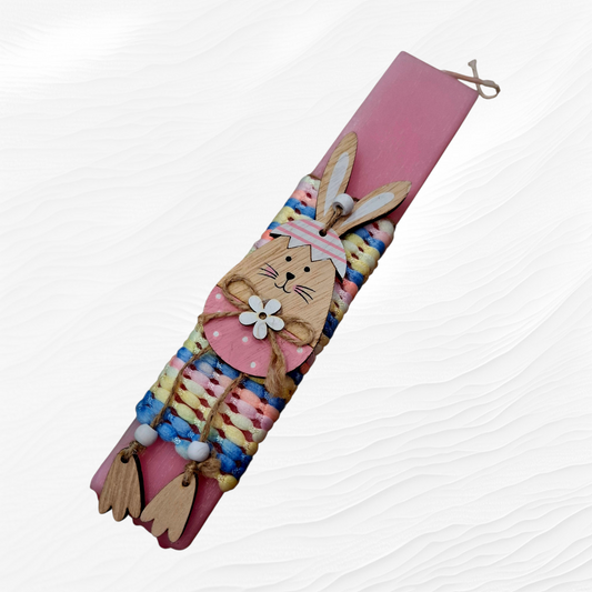 Ροζ αρωματική λαμπάδα λαγουδάκι