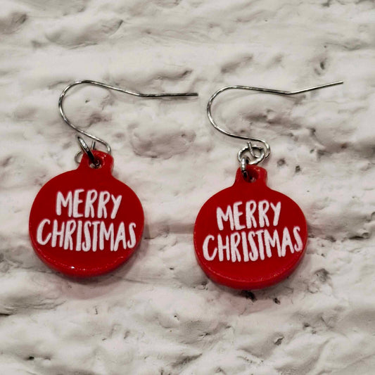 Χριστουγεννιάτικα σκουλαρίκια Merry Christmas