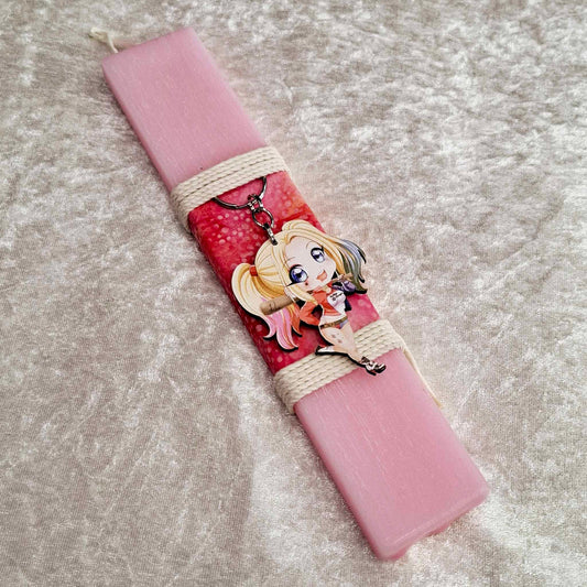 Ροζ αρωματική λαμπάδα Harley Quinn