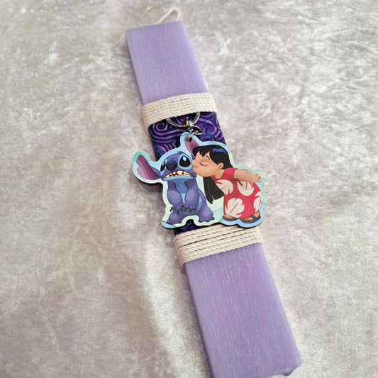Λιλά αρωματική λαμπάδα Lilo and Stitch