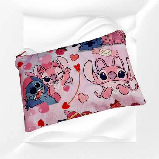 Χειροποίητο βαμβακερό πορτοφόλι Angel και Stitch
