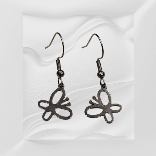 Ατσάλινα σκουλαρίκια πεταλουδίτσες