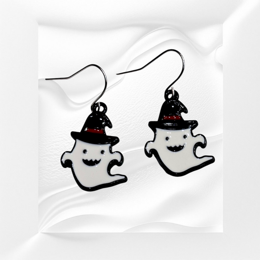 Halloween σκουλαρίκια φαντασματάκι με καπέλο