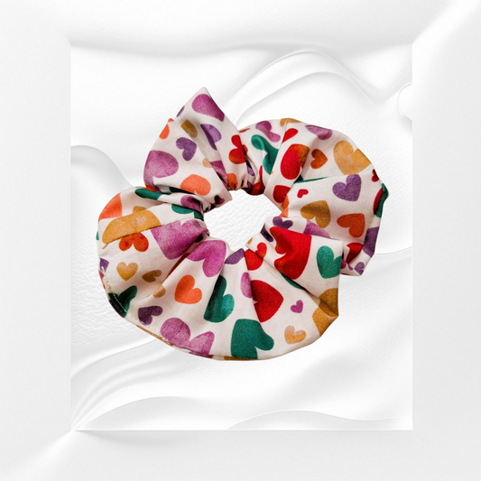 Scrunchie χαρούμενες καρδούλες
